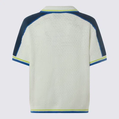 Casablanca Contrasting Trims Chest Pocket Logo-embroidered Short-sleeve Button-up Shirt In White