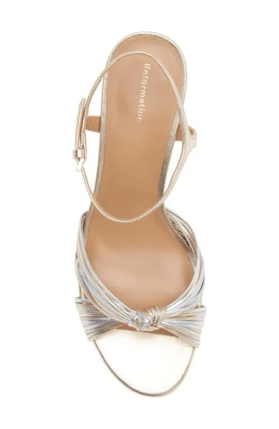 Reformation Petra Cylinder Heel Sandal In Gold