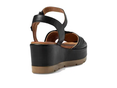 Spring Step Wakefield Ankle Strap Platform Wedge Sandal In Black