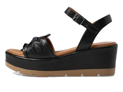 Spring Step Wakefield Ankle Strap Platform Wedge Sandal In Black