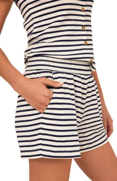 Threads 4 Thought Gwyneth Stripe Smocked Pull-on Shorts In White