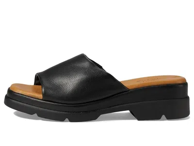 Spring Step Fire Island Platform Slide Sandal In Black