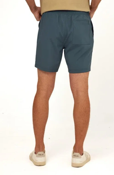 Threads 4 Thought Essential Flat Front Stretch Drawstring Shorts In Blue