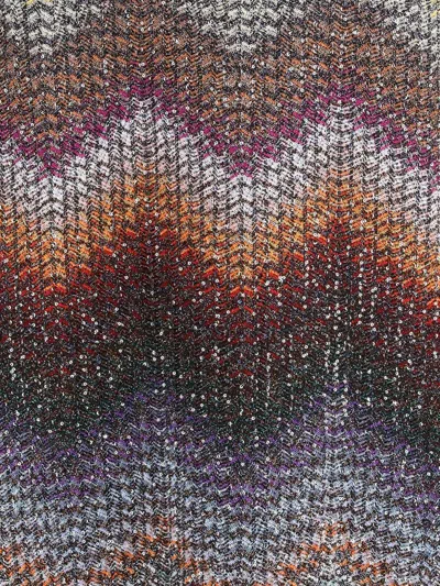 Missoni Long Halter-neck Dress In A Greek-style Zigzag Knit With Sequins Clothing In Multi