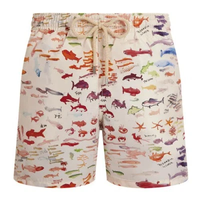 Vilebrequin X Fabrice Hyber Pescador 5.9 Watercolor Fish Swim Shorts In Multi