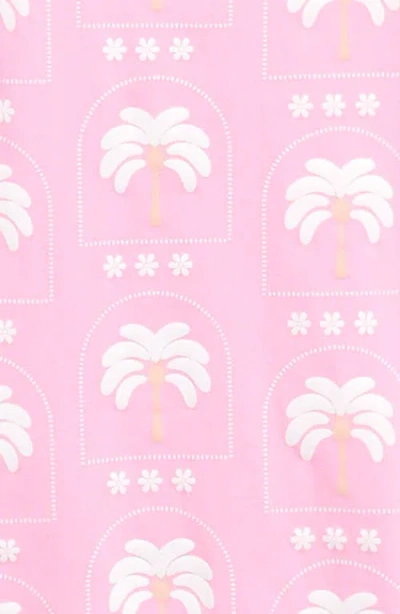 Tiny Tribe Palm Ruffle Stretch Cotton Romper In Pink