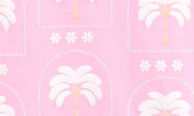 Tiny Tribe Palm Ruffle Stretch Cotton Romper In Pink