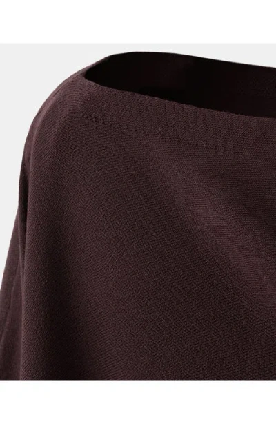 Mango Asymmetrical Knitted Cape Wine In Brown