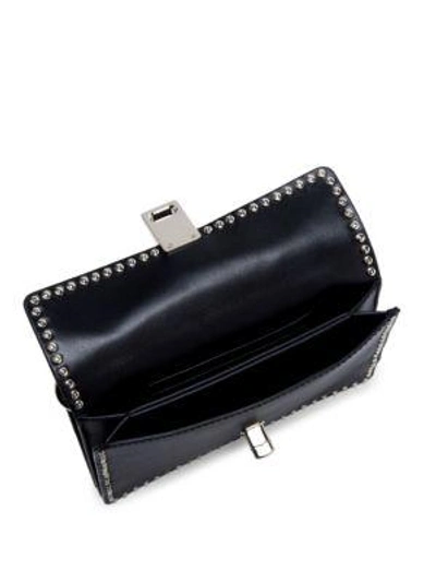 Shop Valentino Small Studded Leather Shoulder Bag In Black