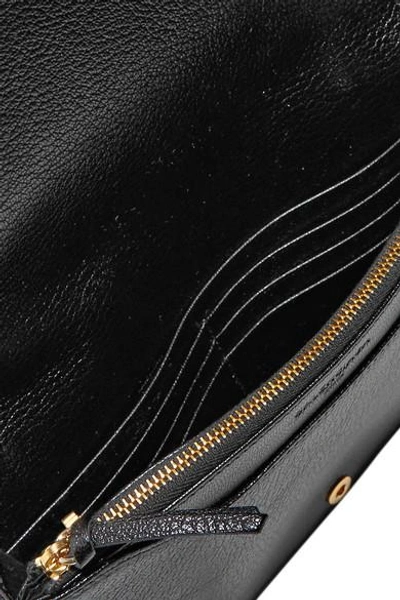 Shop Balenciaga Metallic Edge Chain Textured-leather Wallet