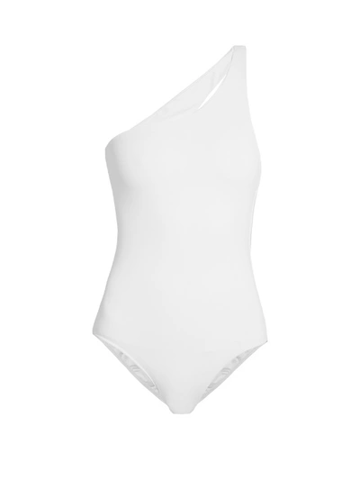 Melissa Odabash Seychelles One-shoulder Swimsuit In White