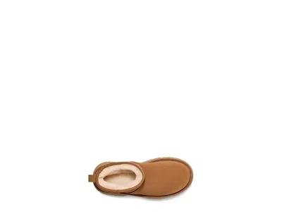 Ugg Womens Tan Classic Ultra Mini New Heights Suede And Shearling Heeled Ankle Boots Eur 39 / 6 Uk In Neutral