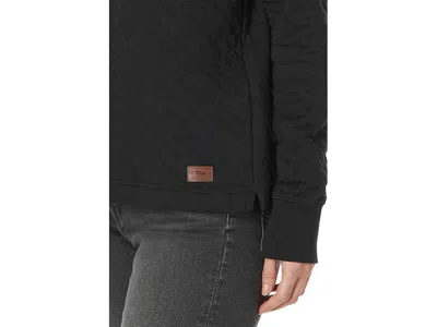 L.l.bean Quilted Crew Neck Pullover In Black