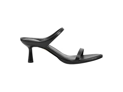 Marc Fisher Ltd Alonde Snake-embossed Leather Slide Sandals In Black