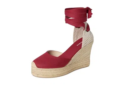 Soludos Platform Wedge Espadrille In Red
