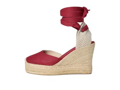 Soludos Platform Wedge Espadrille In Red