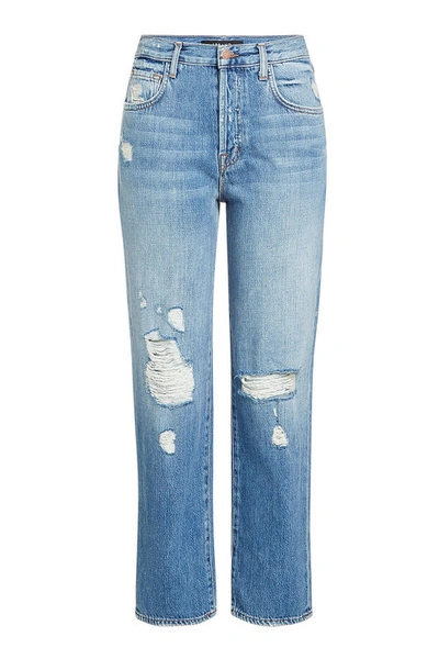 J Brand Distressed Jeans In Blau