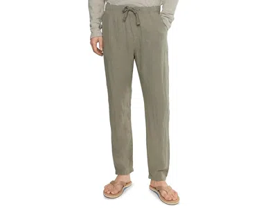 Faherty Linen Drawstring Pants In Gray