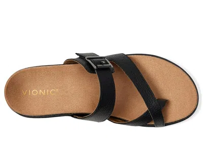 Vionic Wide Width Carmela Toe Loop Sandal In Black