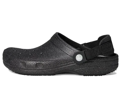 Crocs Work Classic Work Clogs Slippers Black Glitter : In Black