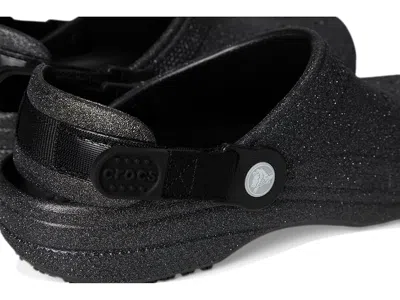 Crocs Work Classic Work Clogs Slippers Black Glitter : In Black