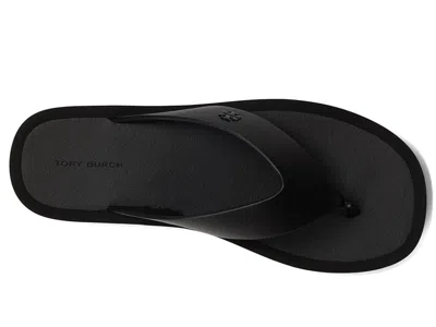 Tory Burch Leather Platform Flip Flop In Black