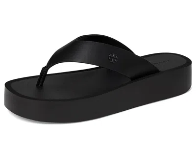 Tory Burch Leather Platform Flip Flop In Black