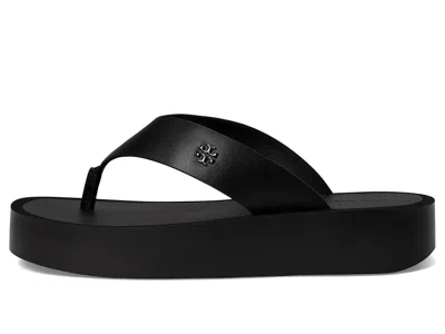 Tory Burch Leather Platform Flip Flop In Black