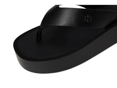 Tory Burch Leather Platform Flip Flop In Black