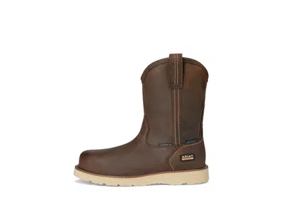 Ariat Rebar Wedge Pull-on Waterproof Composite Toe Work Boots In Brown