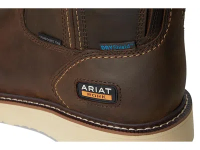 Ariat Rebar Wedge Pull-on Waterproof Composite Toe Work Boots In Brown