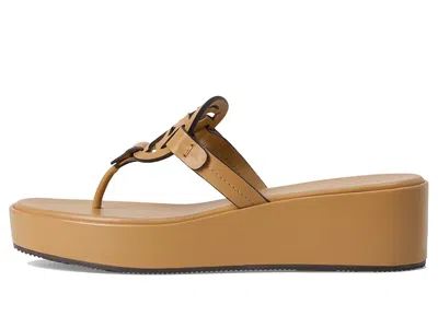 Tory Burch Miller Platform Wedge Thong Sandal In Brown