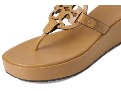 Tory Burch Miller Platform Wedge Thong Sandal In Brown