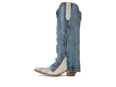 Dingo Shabby Leather Boot In Blue