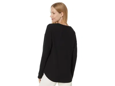 Lilla P Rounded Hem Split Neck In Black