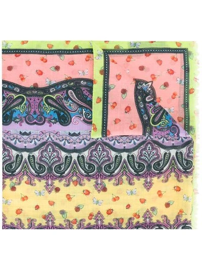 Shop Etro Mixed Print Scarf - Multicolour