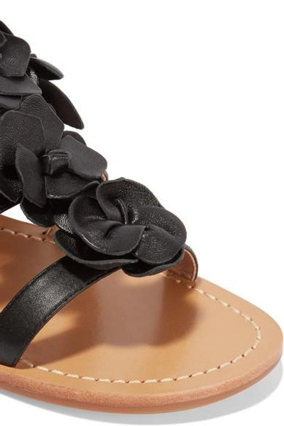 Shop Tory Burch Blossom Gladiator Appliquéd Leather Sandals