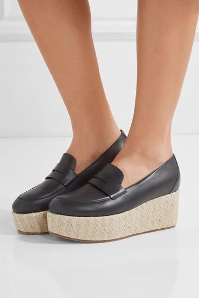 Shop Gabriela Hearst Brucco Leather Platform Loafers