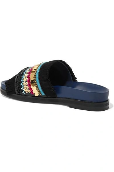 Shop Tory Burch Isle Embellished Leather Slides