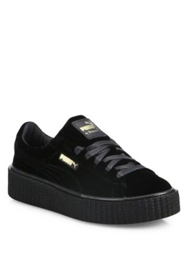 Shop Puma Fenty  X Rihanna Velvet Creeper Platform Sneakers In Black