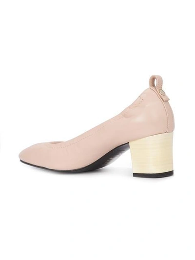 Shop Lanvin Contrast Block Heel Pumps In Pink