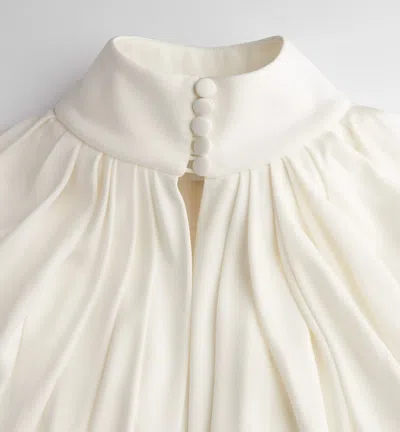Dior Pleated Cape In White