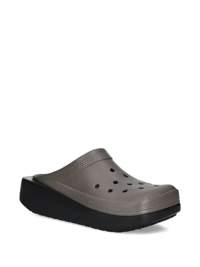 Crocs Perforated Platform Slippers In Brown