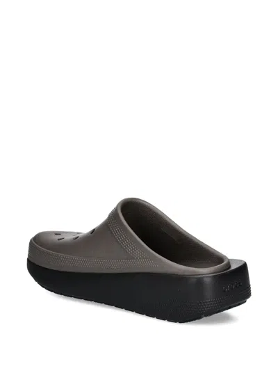 Crocs Perforated Platform Slippers In Brown