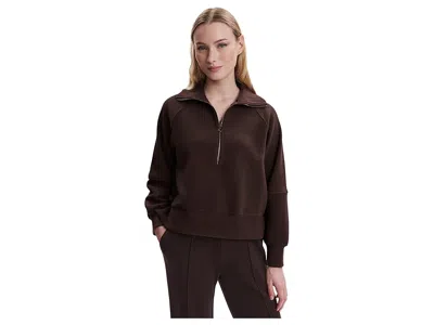 Varley Doublesoft Hawley Half-zip Sweatshirt In Brown
