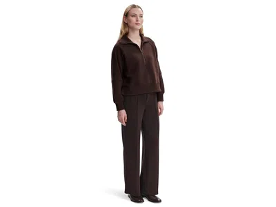 Varley Doublesoft Hawley Half-zip Sweatshirt In Brown