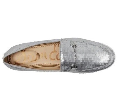Sam Edelman Loraine Glamour Bit Loafer Matte Silver Fabric In Silver