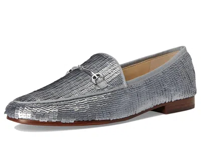 Sam Edelman Loraine Glamour Bit Loafer Matte Silver Fabric In Silver
