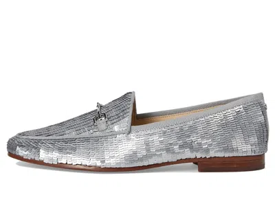 Sam Edelman Loraine Glamour Bit Loafer Matte Silver Fabric In Silver