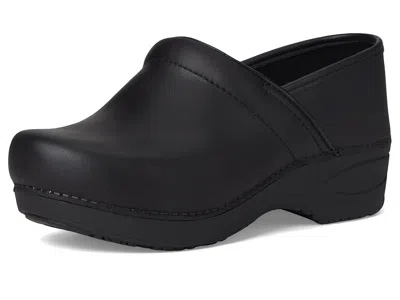 Dansko Professional Box Leather Clogs In Black